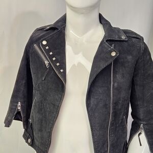 Stylish Black Suede Biker Jacket